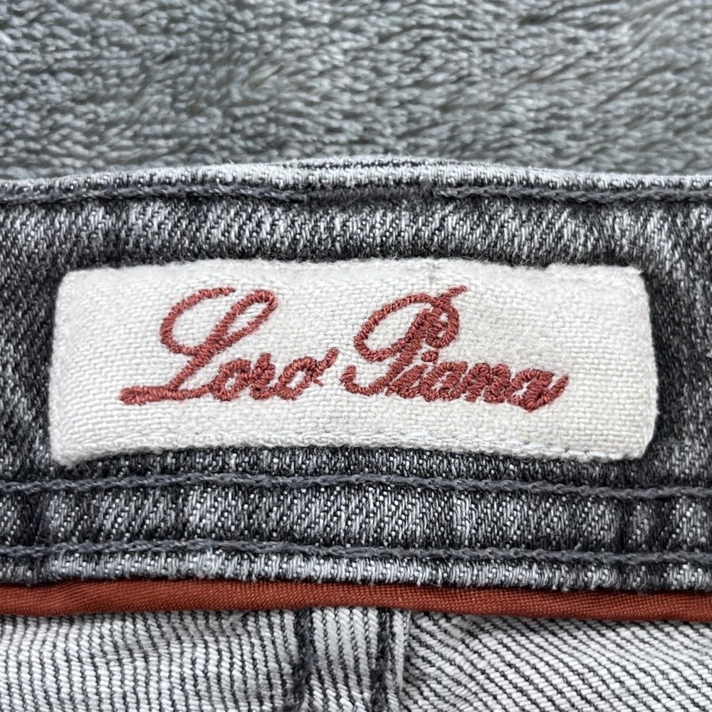 Loro Piana Quarona Gray Stretch Jeans Size 33 Button Fly Cotton/Elastane Blend - Picture 4 of 12